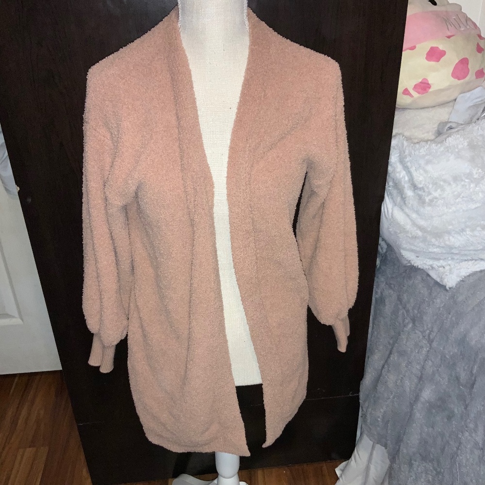 Women’s Fuzzy Fleece Cardigan Preowned Size LARGE